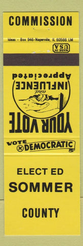 Matchbook Cover - Ed Sommer County Commission election
