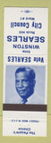 Matchbook Cover - Winston Searles Rock Hill City Council Ward 1 Rock Hill SC