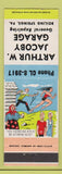 Matchbook Cover - Arthur W Jacoby Garage Boiling Springs PA hillbilly Vitymins