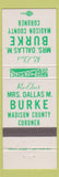 Matchbook Cover - Mrs Dallas M Burke Madison County Coroner