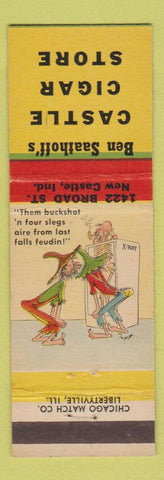 Matchbook Cover Ben Saathoff's Castle Cigar Store New Castle IN hillbilly X-Ray