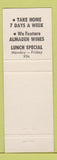 Matchbook Cover - El Charro #1 San Jose CA green WEAR