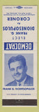 Matchbook Cover - Frank G Dionesopulos Coroner Milwaukee WI