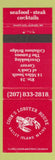 Matchbook Cover - Cook's Lobster House Bailey Island ME