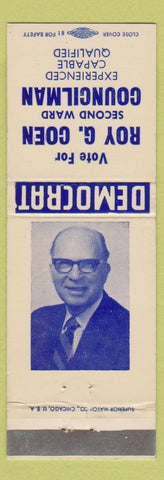 Matchbook Cover - Roy G Coen Second Ward Councilman South Charleston WV