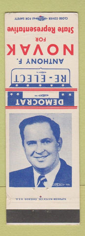 Matchbook Cover - Anthony F Novak for State Representative  WEAR