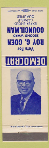 Matchbook Cover - Roy G Coen Second Ward Councilman South Charleston WV