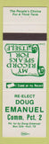 Matchbook Cover - Doug Emanuel Hull TX Election