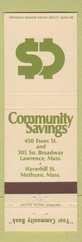 Matchbook Cover - Community Savings Lawrence Methuen MA