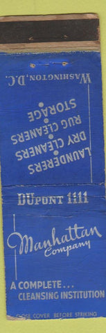 Matchbook Cover - Manhattan Company Cleansing Laundry Washington DC WORN