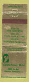 Matchbook Cover - Waikiki Resort Hotel Honolulu Hawaii WORN