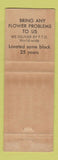 Matchbook Cover - Patrick's Flower Shop Salem NJ WORN