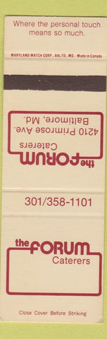 Matchbook Cover - The Forum Catering Baltimore MD