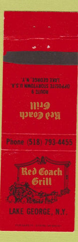 Matchbook Cover - Red Coach Grill Lake George NY