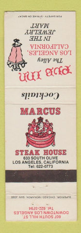 Matchbook Cover - Marcus Steak House Los Angeles CA Pub Inn