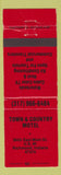 Matchbook Cover - Town and Country Motel Richmond IN