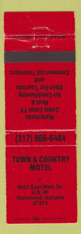 Matchbook Cover - Town and Country Motel Richmond IN