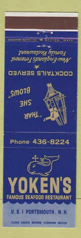 Matchbook Cover - Yoken's Seafood Restaurant Portsmouth NH