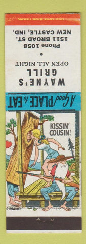 Matchbook Cover - Wayne's Grill New Castle IN hillbilly Kissin Cousin