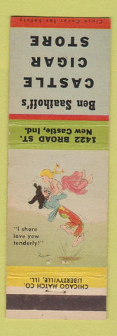 Matchbook Cover - Saathoff's Castle Cigar Store New Castle IN hillbilly Love