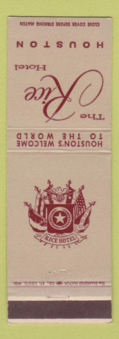 Matchbook Cover - The Rice Hotel Houston TX