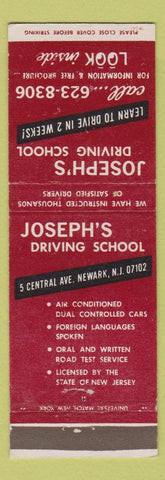 Matchbook Cover - Joseph's Driving School Newark NJ