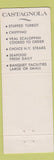 Matchbook Cover - Castagnola Restaurant San Francisco CA