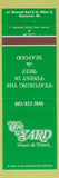 Matchbook Cover - Yard Food Drink Manchester NH green