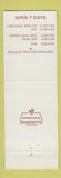 Matchbook Cover - Yard Food Drink Manchester NH maroon
