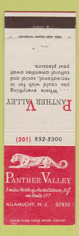 Matchbook Cover - Panther Valley Allamuchy NJ WEAR