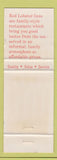 Matchbook Cover - Red Lobster Seafood Chain