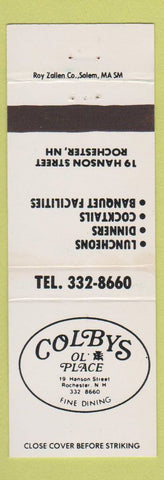 Matchbook Cover - Colbys Ol Place Rochester NH