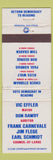Matchbook Cover - Vic Effler Mayor Reading OH WEAR