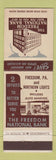 Matchbook Cover - Freedom National Bank PA Northern Lights