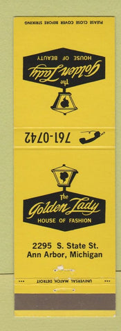 Matchbook Cover - Golden Lady House of Beauty Ann Arbor MI