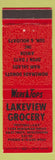 Matchbook Cover - Lakeview Grocery East Troy WI