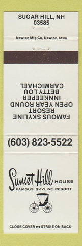 Matchbook Cover - Sunset Hill House Skyline Resort Sugar Hill NH
