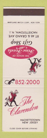 Matchbook Cover - The Clarendon Hackettstown NJ