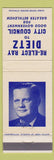 Matchbook Cover - Ray Dietz City Council Bethlehem PA