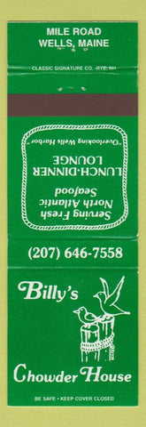 Matchbook Cover - Billy's Chowder House Wells ME