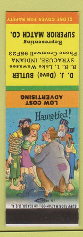 Matchbook Cover - DJ Butler Superior Match Syracuse IN hillbilly Hawgtied