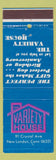 Matchbook Cover - Variety House New London CT WEAR