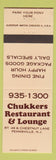 Matchbook Cover - Chukkers Retaurant Lounge Pennsville NJ