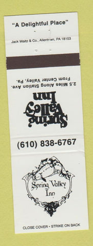 Matchbook Cover - Spring Valley Inn Center Valley PA