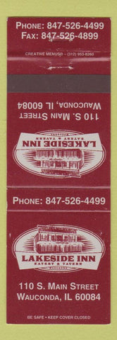 Matchbook Cover - Lakeside Inn Eatery Tavern Wauconda IL