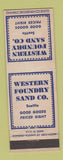 Matchbook Cover - Western Foundry Sand Seattle WA