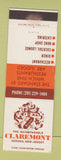 Matchbook Cover - Claremont Verona NJ WEAR