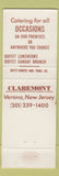 Matchbook Cover - Claremont Verona NJ WEAR