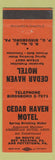 Matchbook Cover - Cedar Haven Motel Birdsboro PA