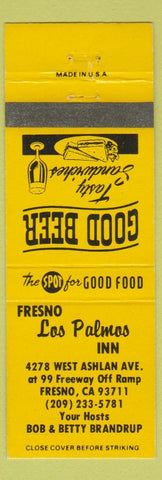 Matchbook Cover - Fresno Los Palmos Inn Fresno CA